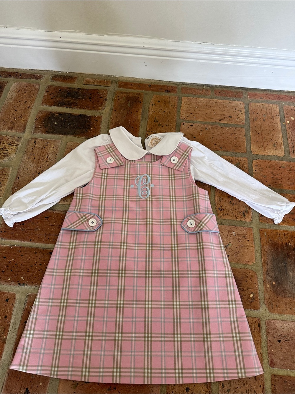 The Beaufort Bonnet Company Plaid Jumper Dress and Blouse